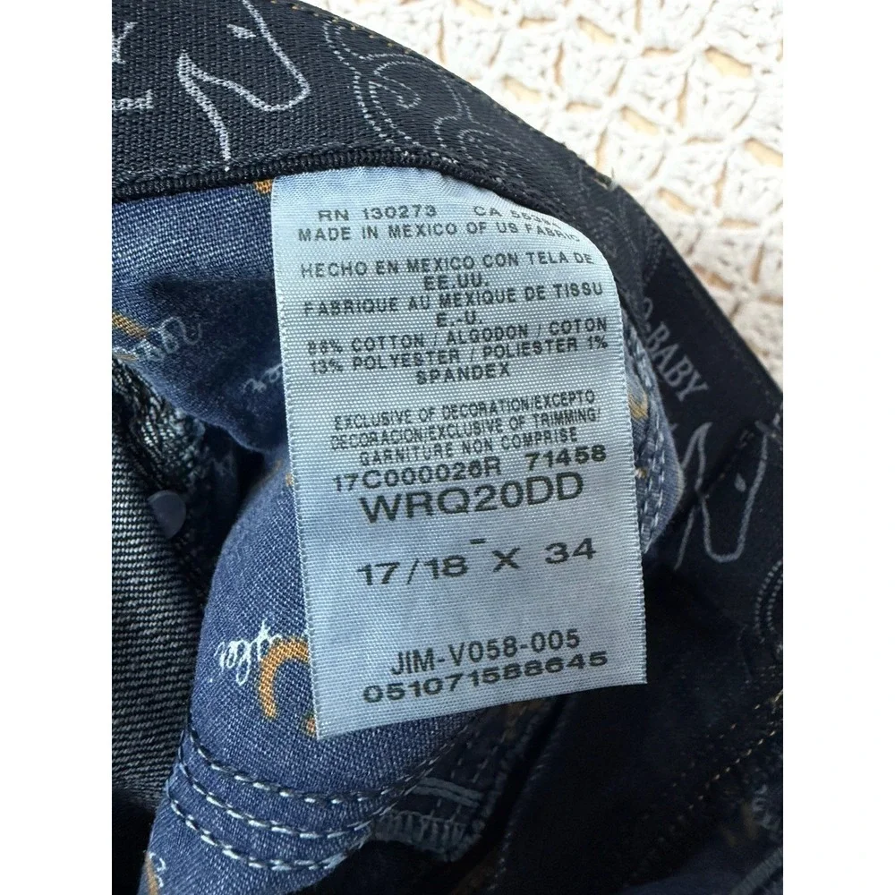 Wrangler Q-Baby Jeans Women 17/18 X34 Plus Blue Denim Bootcut No Gap Waistband